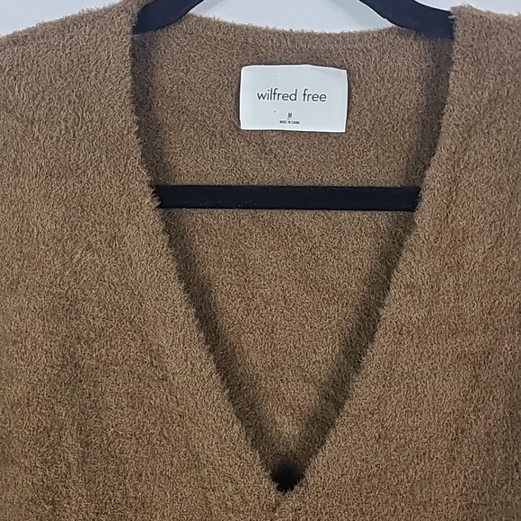 New Wilfred Free Hush Knit V Neck Supersoft Sweater Rustical Brown Size M - Picture 1 of 8